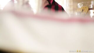 Ariella Ferrera gives a blow job under the table today