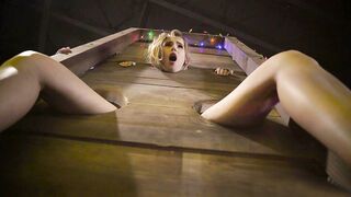 Jillian Brookes is on the pillory, getting her ass fucked