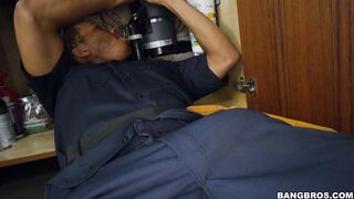 Amara Romani and Izzy Bell have fun with the plumber