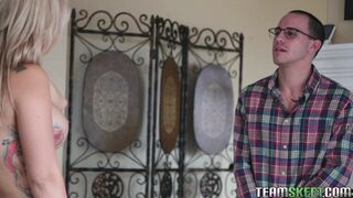 Savana Styles bends over to turn on her stepson with her ass