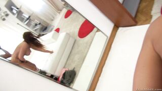 Kyra Hot is holding a cock in her hand and she is sucking