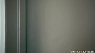 Ivy Rose is in her clothes while she is giving a blow job