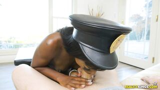 Ana Foxxx is playing with a large white erection today