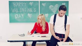 Brandi Love rides a dildo in front of her student