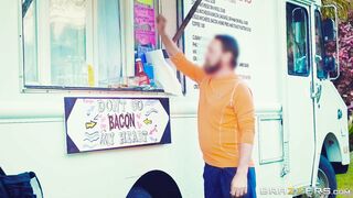 Alex Blake receives a large dick in her wet snatch.