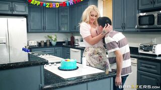Ryan Conner gets her boobs licked in the kitchen