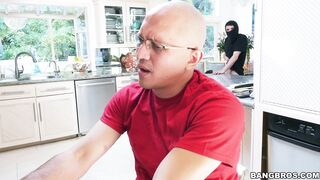 Lana Rhoades plays with a guy that has a mask on