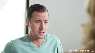 Julia Ann gets her tits worshiped in the kitchen by her partner