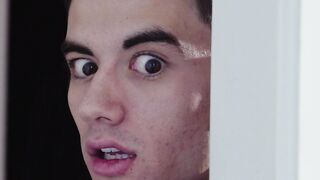Ariella Ferrera caught her stepson shooting her on the mobile in the bathroom