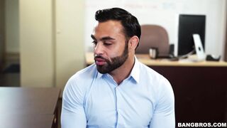 Tiffany Rain is displaying her sexy trimmed pussy in the office