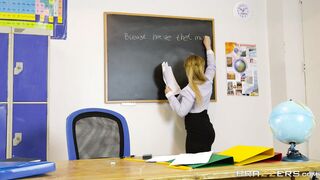 Lucia Fernandez takes off her clothes in the classroom