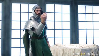 Abigail Mac is in a costume fucking her nemesis in a hot way.