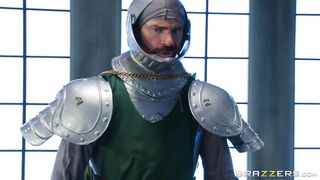 Abigail Mac is in a costume fucking her nemesis in a hot way.