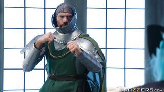 Abigail Mac is in a costume fucking her nemesis in a hot way.