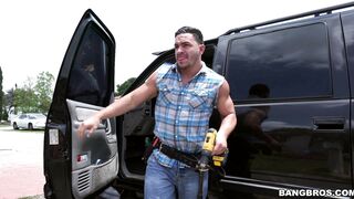 Luna Star is in her g string in the kitchen, cleaning