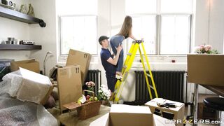 Alessandra Jane is in her jeans, seducing her partner