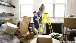 Alessandra Jane is in her jeans, seducing her partner