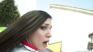 Teen Luna Lovely rides the hard pecker with her butthole