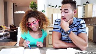 Nasty teen Kendall Woods perfers handjob to the study