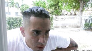 Audrey Royal masturbates and does not know that a guy peeps on her
