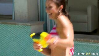 Mischa Brooks and Mae Meyers showing him their nice tits