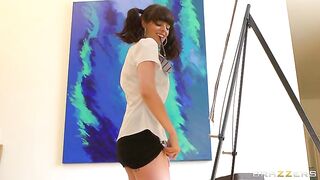 Naughty blonde Carla Cox sucking fat dick in the classroom