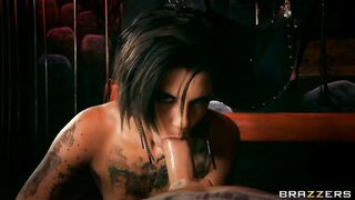 Young tattooed whore Bonnie Rotten works all over his cock POV style