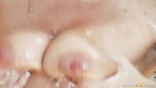 Natasha Nice taking a shower and playing with her big natural tits