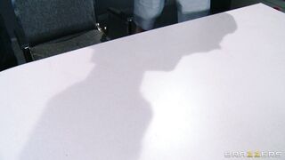 Jayden Jaymes spitting cum on her breasts after facial