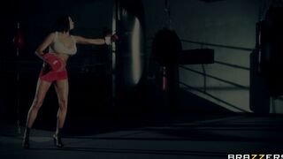 Aryana Augustine working out in the boxer gym
