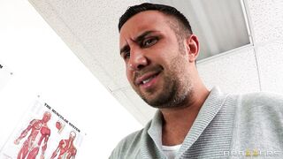 Hot MILF Dana Despoli wearing glasses sucking dick