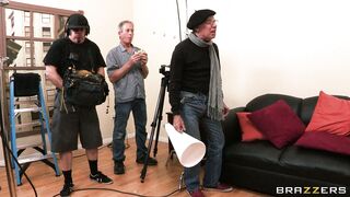 Super cute girl Lily Carter takes cum on her face