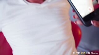 Amia Miley in sexy outfit posing in front of her ex-husband