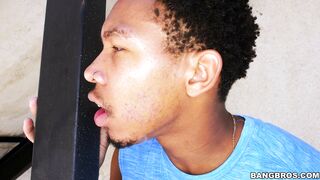 Black dude was caught by Romi Rain jerking off on her