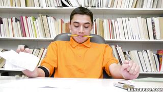 Horny teacher Ariella Ferrera gives nice blowjob