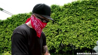 Kenzie Reeves gets pounded outdoors beside by the car