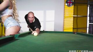 Cuban mom Luna Star plays billiard and seduces the guy