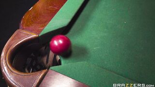 Cuban mom Luna Star plays billiard and seduces the guy