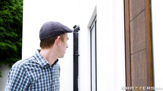 Ashley Downs covered with jizz caught masturbating by Danny D