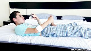 Cherie DeVille caught Juan playing with his big cock