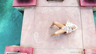 MILF Bridgette B shows off her delightful parts outdoors