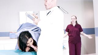 Mary Jean gives blowjob to Johnny Sins in the hospital