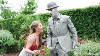 Alessandra Jane makes selfies with Danny D outdoors