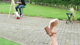 Danny D is fucking Alessandra Jane's pussy outdoors