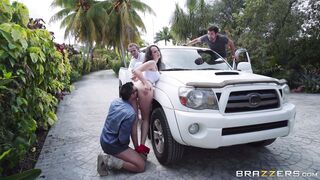 Lexi Luna gets mouth and pussy fucked outdoors