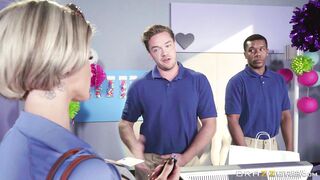 Blonde MILF Joslyn James demonstrates her big melons