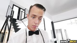 Harley Dean lying on her stomach and enjoying the massage