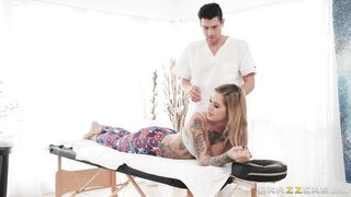 Tattoed MILF Kleio Valentien getting massaged by Xander