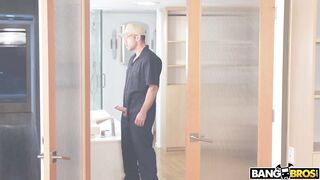 Audrey Bitoni noticed her guy's cock and began foreplay with him