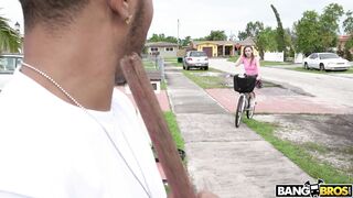 Teen Alex Blake rides the dildo on her bike